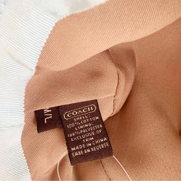 Coach Pastel Stripe Bucket Hat With Thin Leather Hat Band M/L - Picture 6 of 8